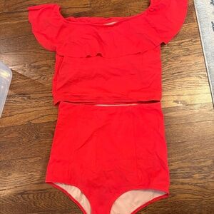 Kortni Jeane- Red Swim Set, Size Medium